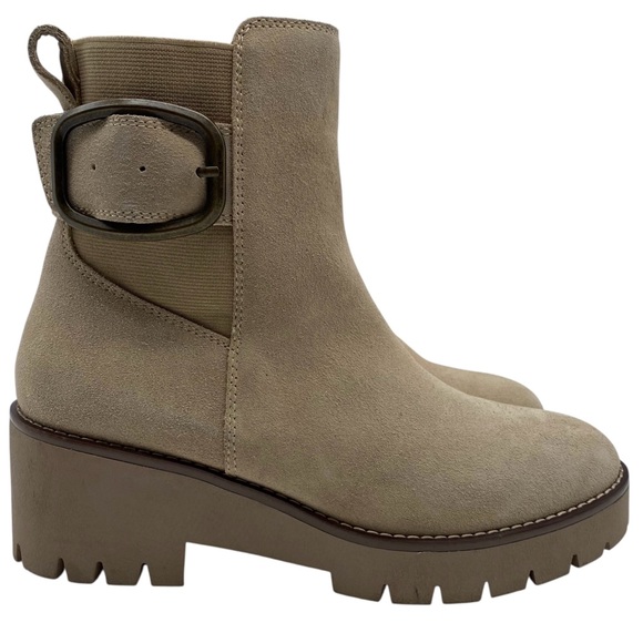 Blondo Womens Shoes Dahlia Boots Sz 5.5 Brown Suede Leather Waterproof Chunky - Picture 2 of 14